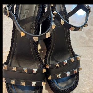 Valentino Black Wedge Rock Star